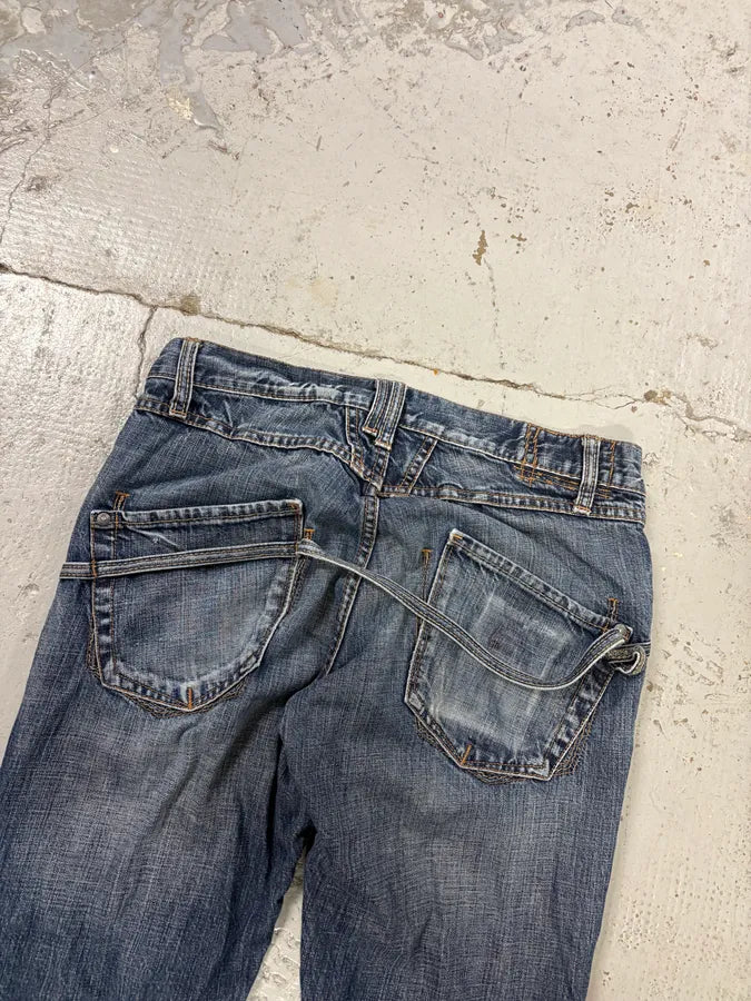 1990s Marithé + François Girbaud Navy Denim Cargo Jeans aVZNQYW 6