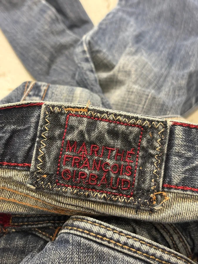 1990s Marithé + François Girbaud Navy Denim Cargo Jeans aVZNQYW 8