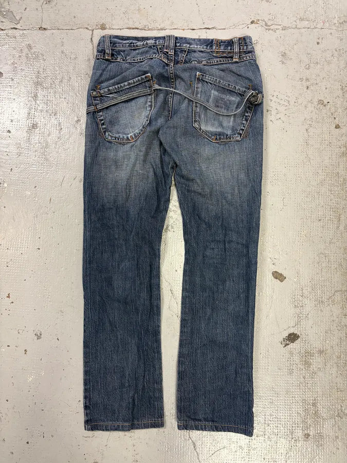 1990s Marithé + François Girbaud Navy Denim Cargo Jeans aVZNQYW 5