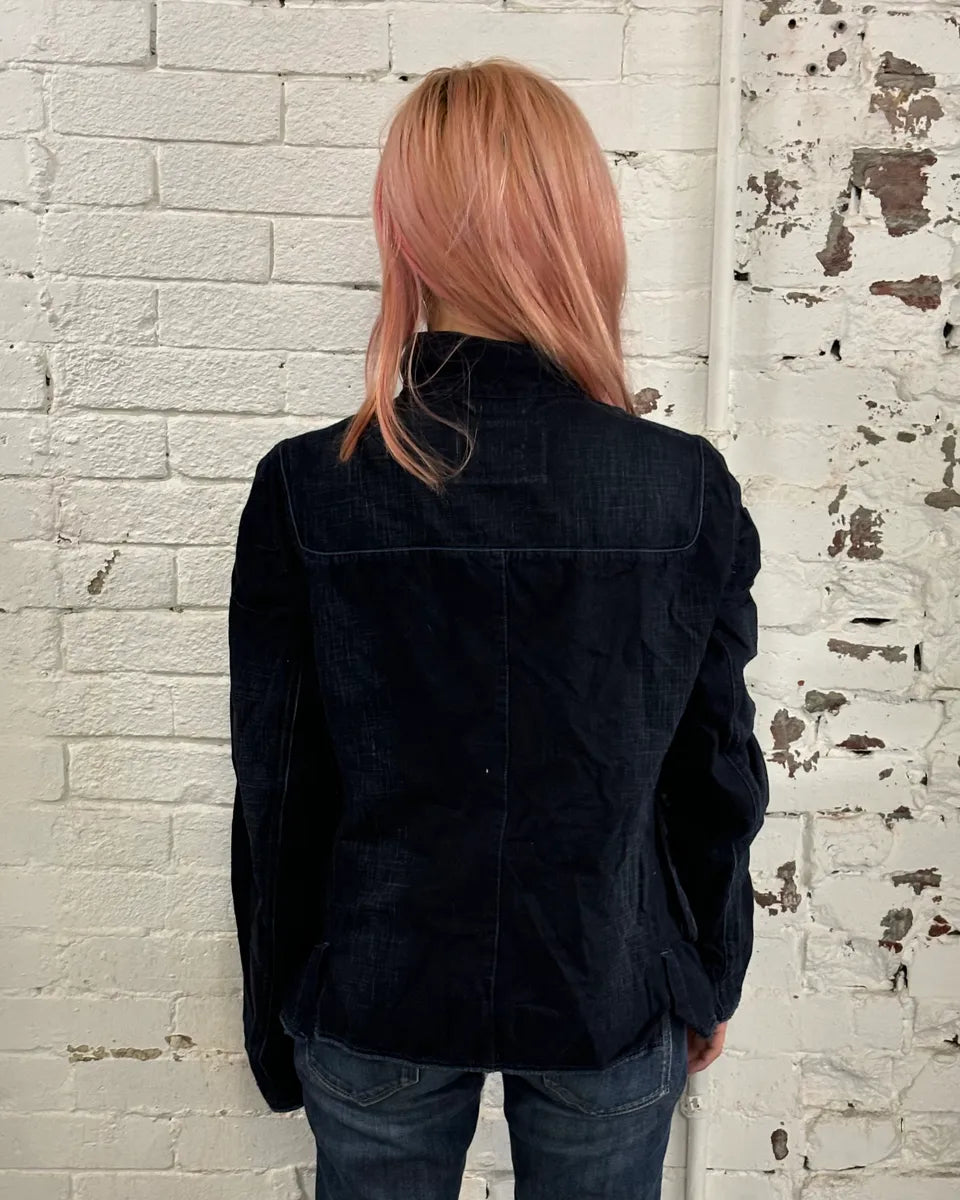1990s Marithé + François Girbaud Navy Denim Colour-Block Denim Jacket hIujXJp 2