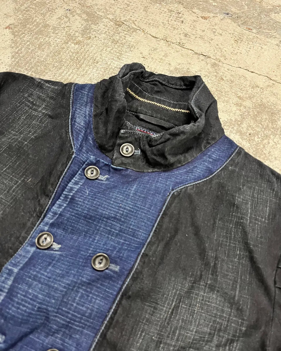 1990s Marithé + François Girbaud Navy Denim Colour-Block Denim Jacket hIujXJp 4