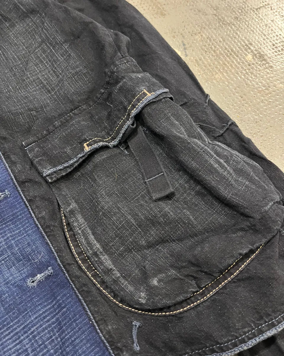 1990s Marithé + François Girbaud Navy Denim Colour-Block Denim Jacket hIujXJp 5