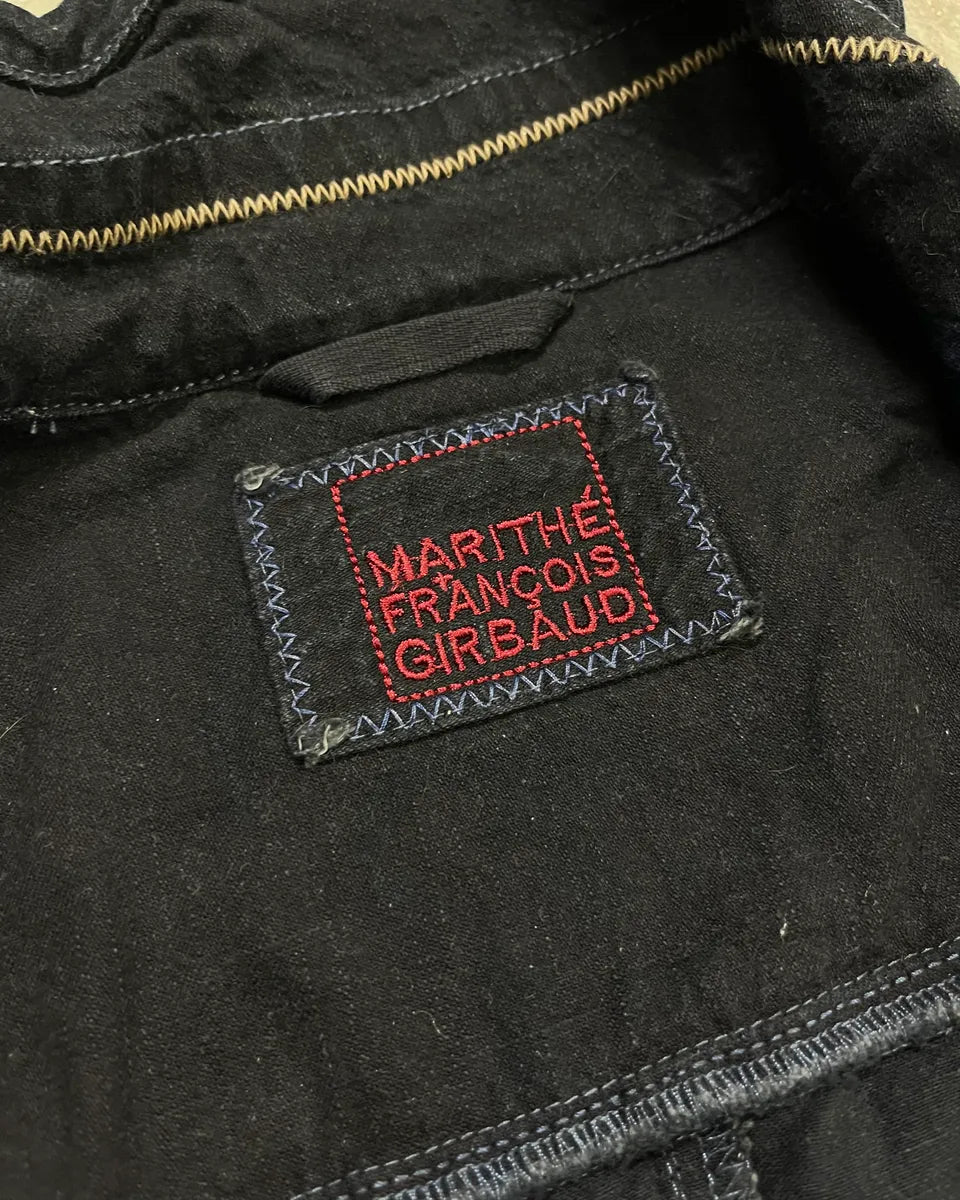 1990s Marithé + François Girbaud Navy Denim Colour-Block Denim Jacket hIujXJp 9
