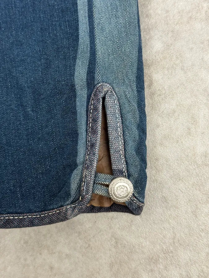 1990s Marithé + François Girbaud Navy Denim Blazer Jacket VQbnskF 9