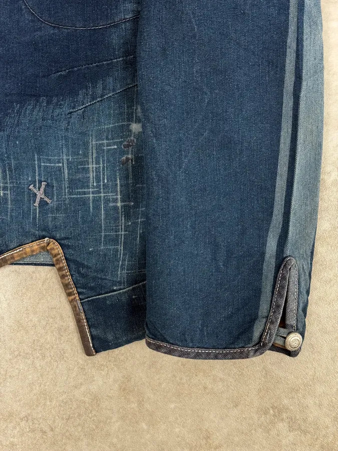 1990s Marithé + François Girbaud Navy Denim Blazer Jacket VQbnskF 8