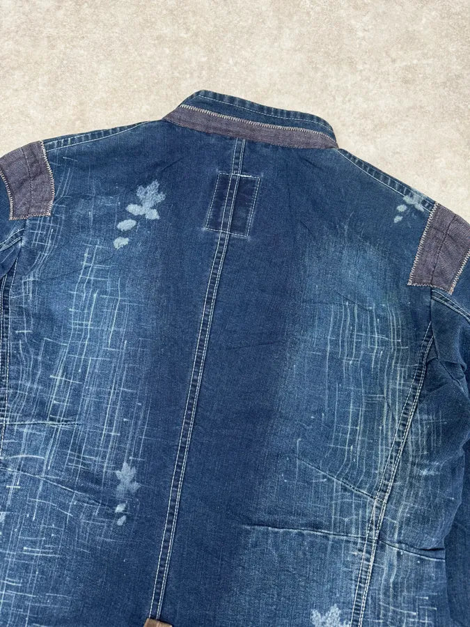 1990s Marithé + François Girbaud Navy Denim Blazer Jacket VQbnskF 6