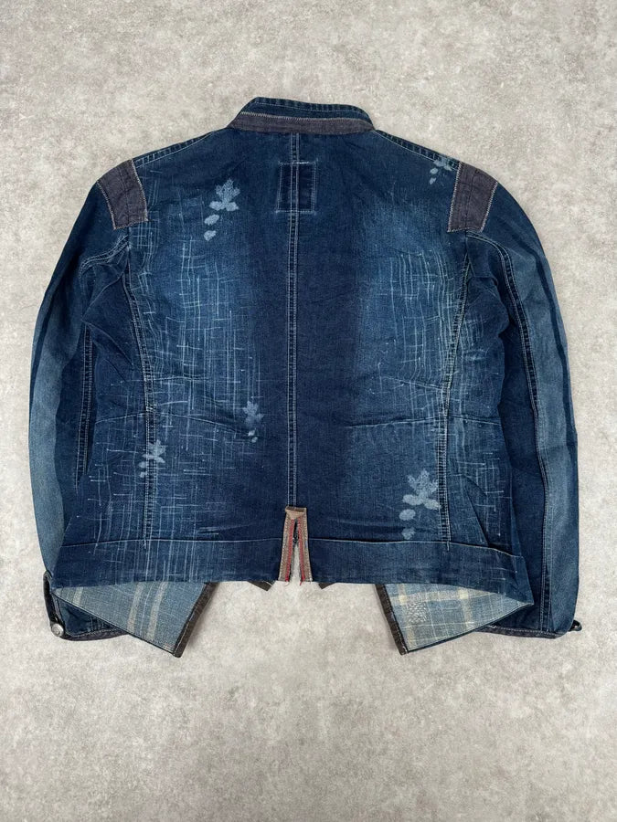 1990s Marithé + François Girbaud Navy Denim Blazer Jacket VQbnskF 3
