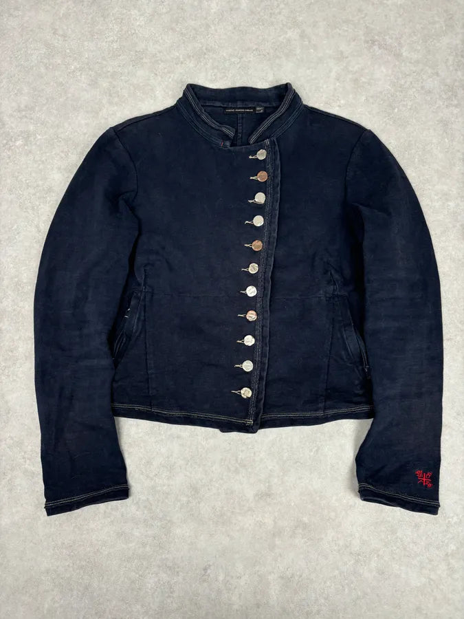 2000s Marithé + François Girbaud Navy Asymmetrical Denim Jacket vIYxGtg 0