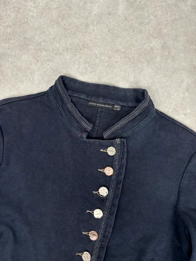 2000s Marithé + François Girbaud Navy Asymmetrical Denim Jacket vIYxGtg 3