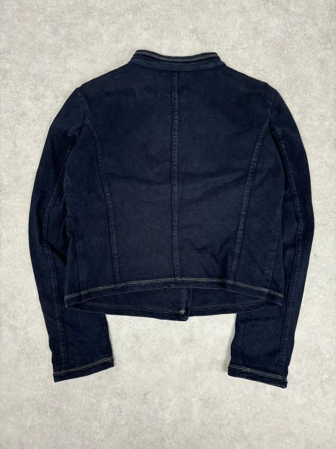 2000s Marithé + François Girbaud Navy Asymmetrical Denim Jacket vIYxGtg 4