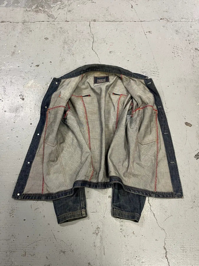 1990s Marithé + François Girbaud Navy Denim Multi-Pocket Cargo Jacket kWfREBR 10