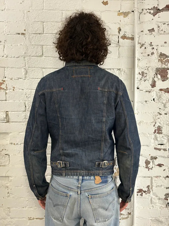 1990s Marithé + François Girbaud Navy Denim Multi-Pocket Cargo Jacket kWfREBR 2