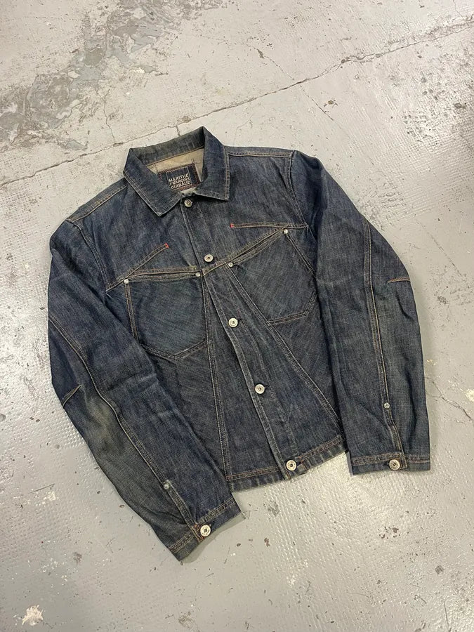 1990s Marithé + François Girbaud Navy Denim Multi-Pocket Cargo Jacket kWfREBR 3