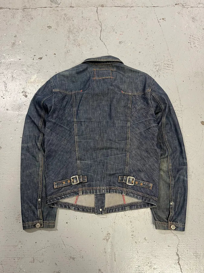 1990s Marithé + François Girbaud Navy Denim Multi-Pocket Cargo Jacket kWfREBR 6