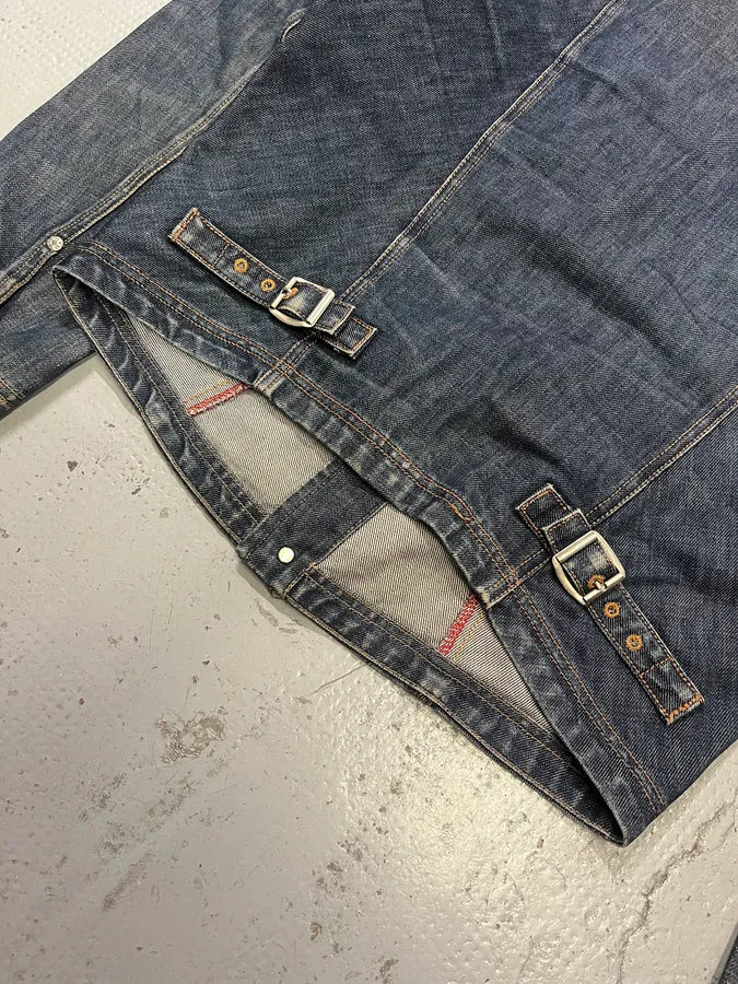 1990s Marithé + François Girbaud Navy Denim Multi-Pocket Cargo Jacket kWfREBR 8