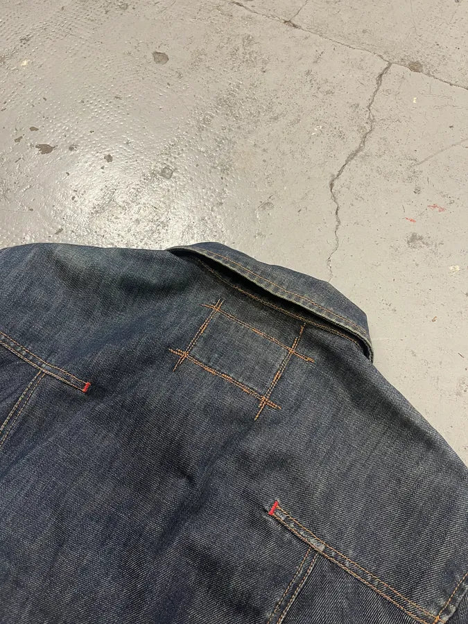 1990s Marithé + François Girbaud Navy Denim Multi-Pocket Cargo Jacket kWfREBR 9