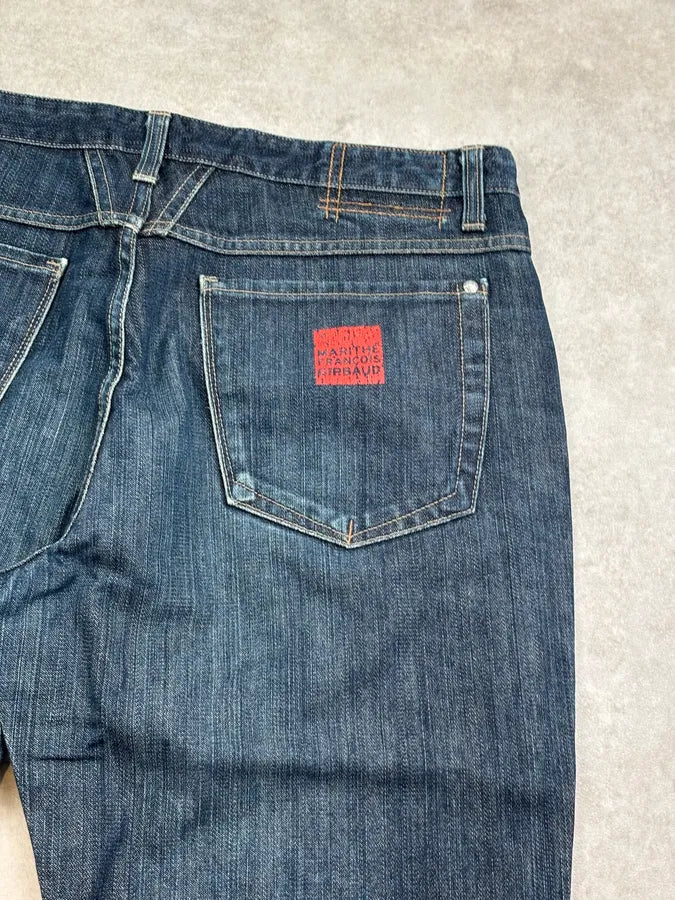 1990s Marithé + François Girbaud Navy Denim Raw Straight Jeans oOSuWsu 7
