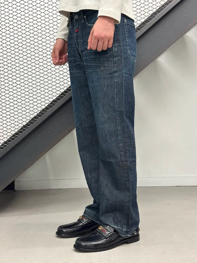 1990s Marithé + François Girbaud Navy Denim Raw Straight Jeans oOSuWsu 2