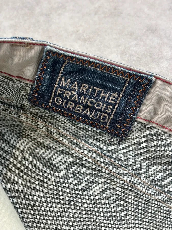 1990s Marithé + François Girbaud Navy Denim Raw Straight Jeans oOSuWsu 10