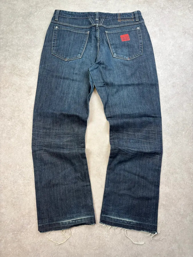 1990s Marithé + François Girbaud Navy Denim Raw Straight Jeans oOSuWsu 5