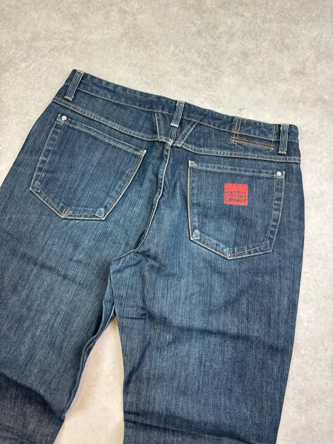 1990s Marithé + François Girbaud Navy Denim Raw Straight Jeans oOSuWsu 6
