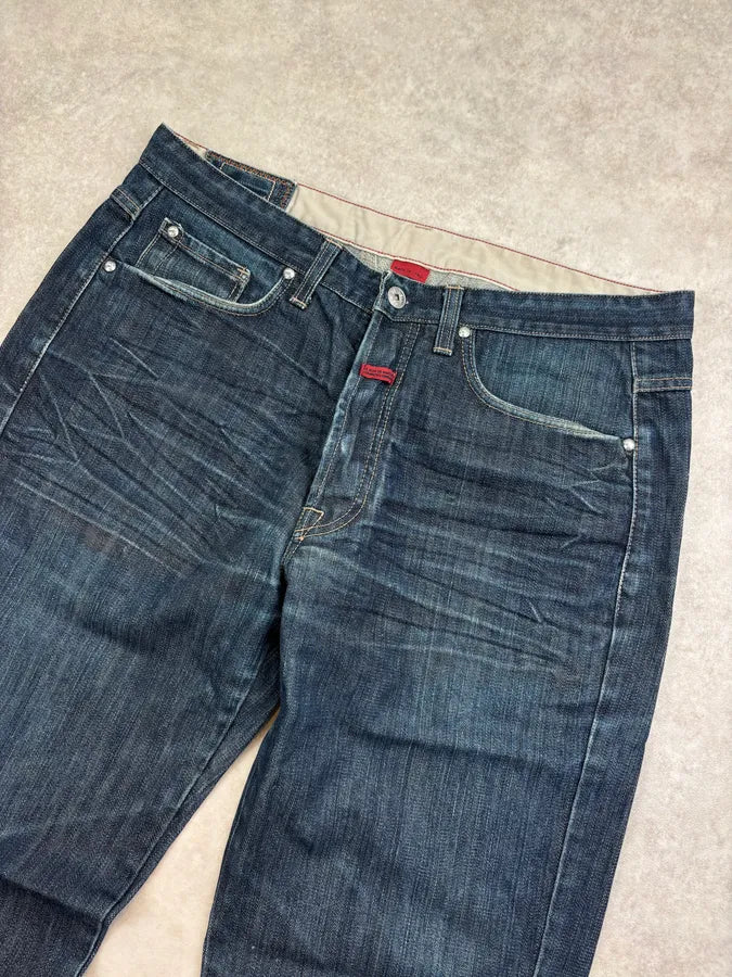 1990s Marithé + François Girbaud Navy Denim Raw Straight Jeans oOSuWsu 4