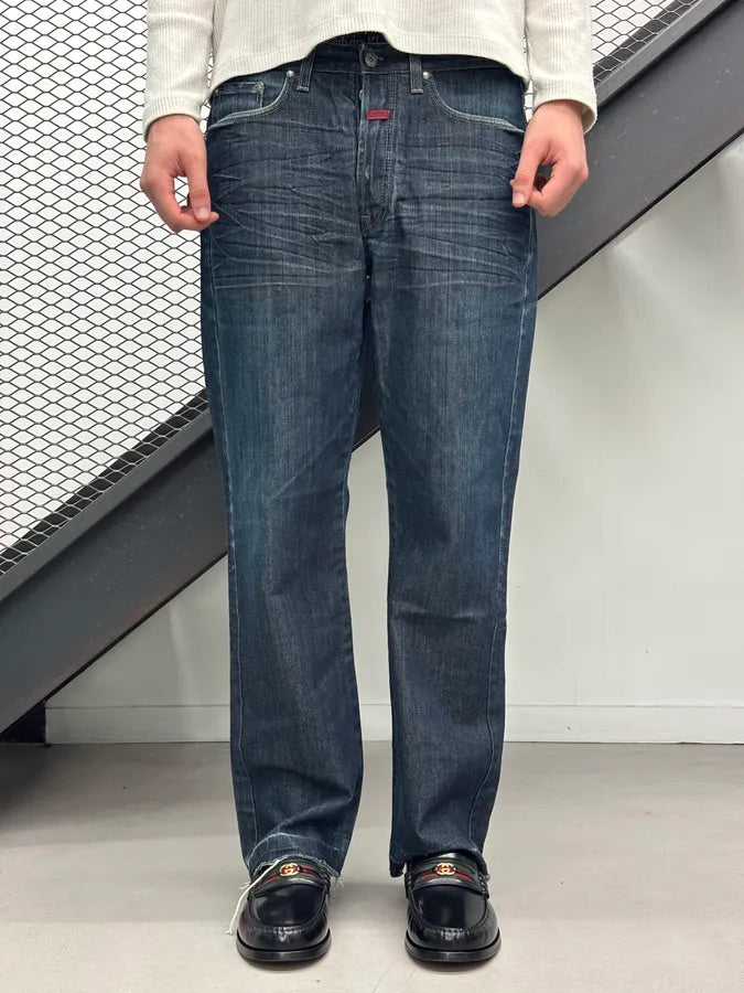 1990s Marithé + François Girbaud Navy Denim Raw Straight Jeans oOSuWsu 1