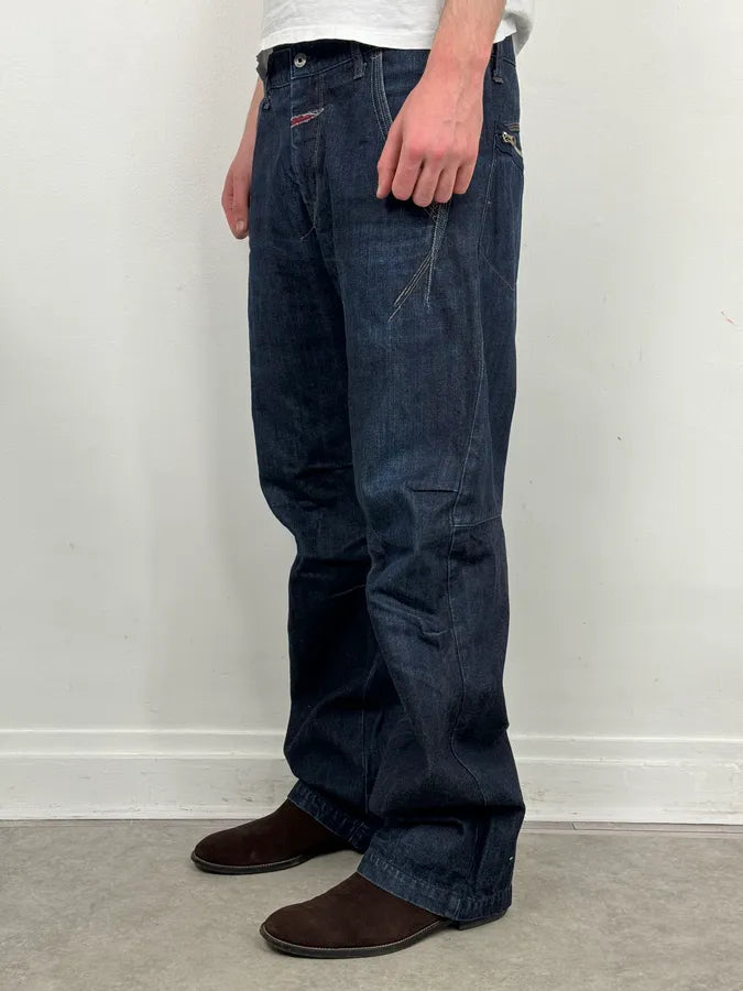 2000s Marithé + François Girbaud Navy Denim Zip-Pocket Jeans ZNvzKwn 1