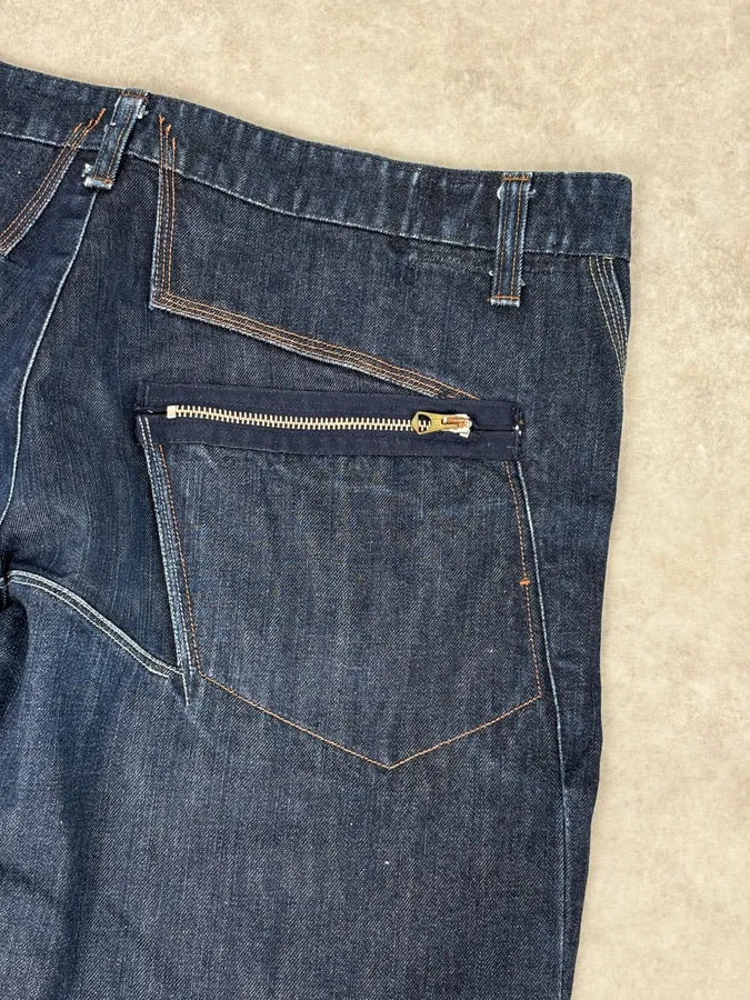 2000s Marithé + François Girbaud Navy Denim Zip-Pocket Jeans ZNvzKwn 7