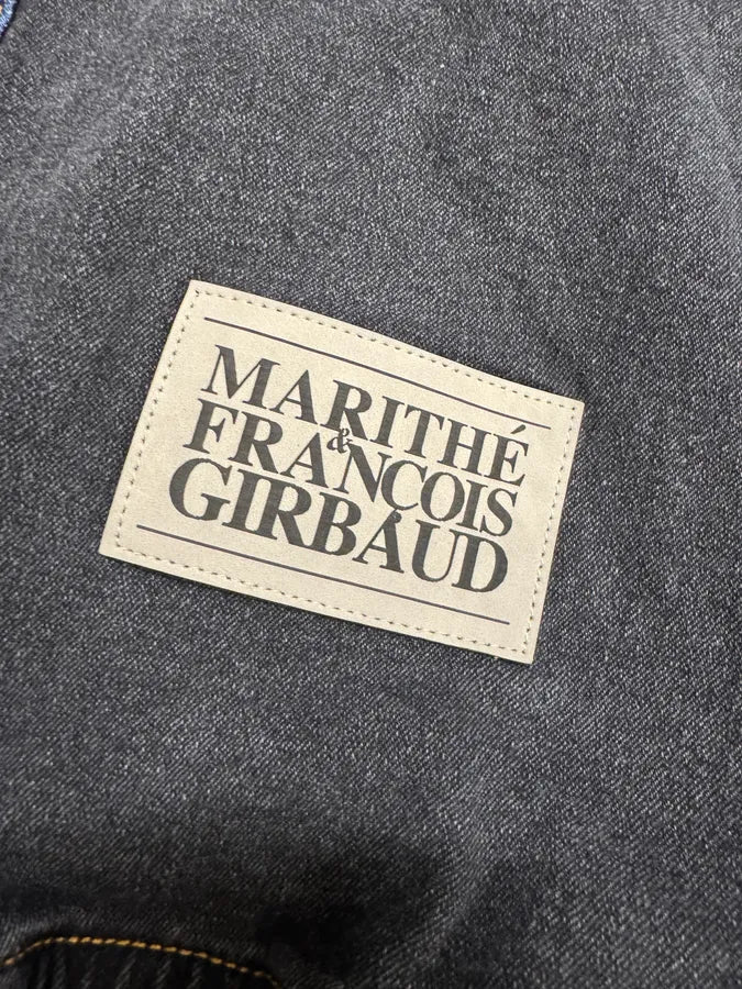 1990s Marithé + François Girbaud Navy Grey Two Tone Denim Jacket bxnbBsc 11