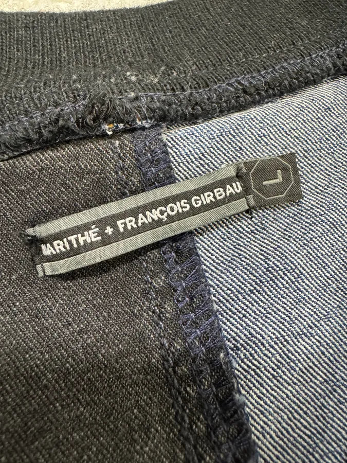 1990s Marithé + François Girbaud Navy Grey Two Tone Denim Jacket bxnbBsc 7