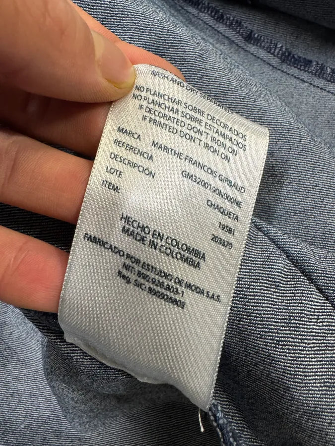 1990s Marithé + François Girbaud Navy Grey Two Tone Denim Jacket bxnbBsc 9