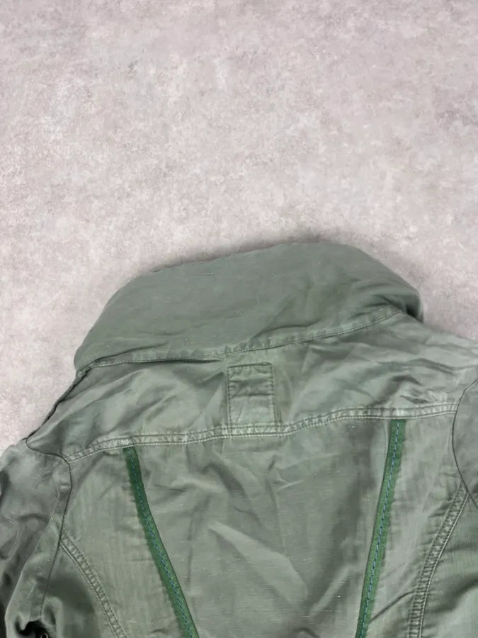 2000s Marithé + François Girbaud Olive Flowers Bondage Jacket BtwDgHz 6