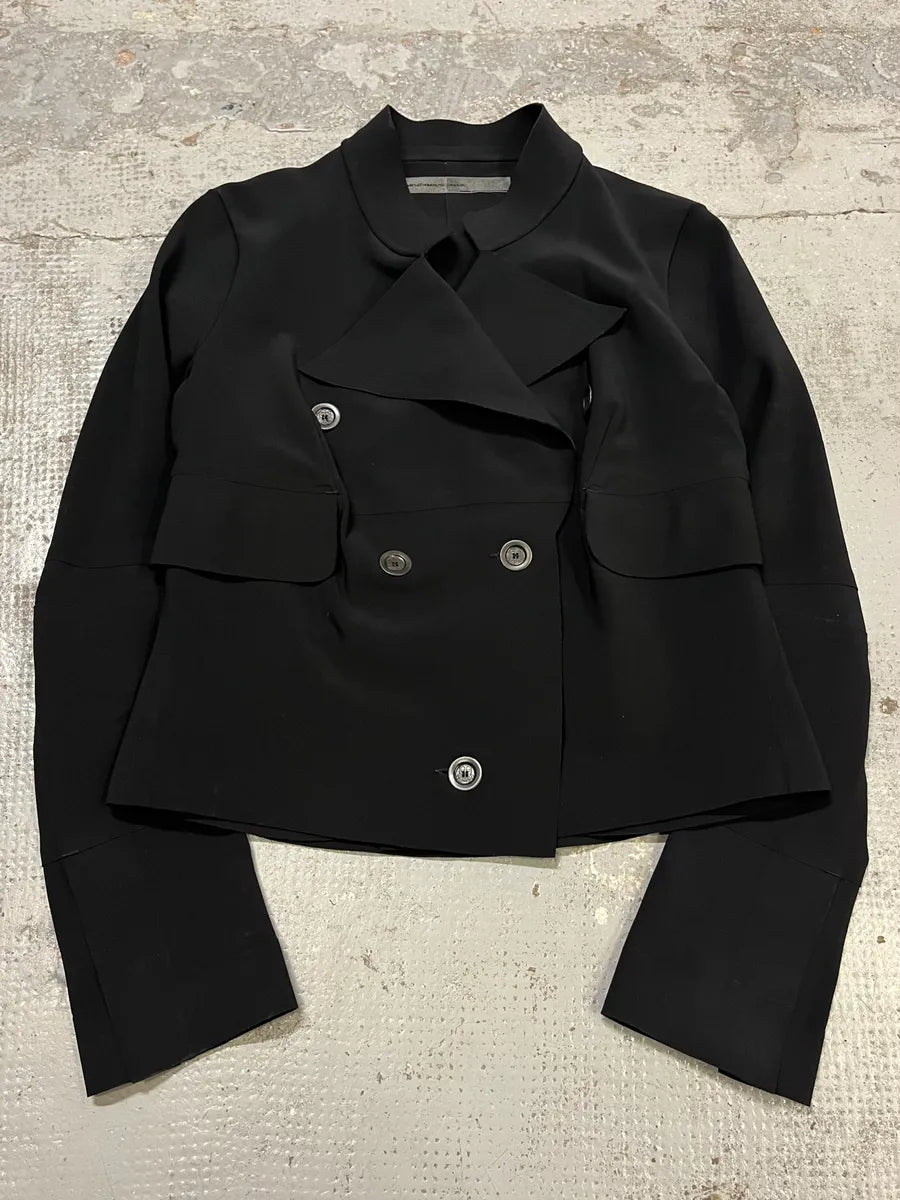 1990s Marithé + François Girbaud Oversized Collar Black Blazer rdvJvcj 0