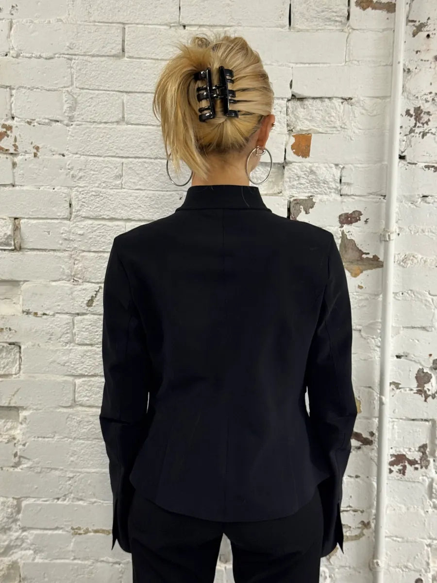 1990s Marithé + François Girbaud Oversized Collar Black Blazer rdvJvcj 2