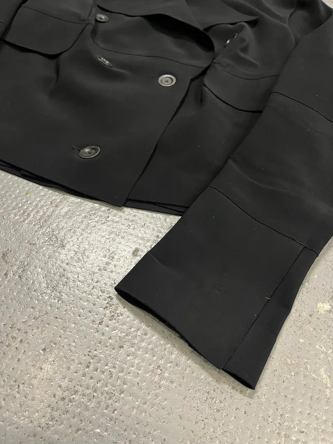 1990s Marithé + François Girbaud Oversized Collar Black Blazer rdvJvcj 5
