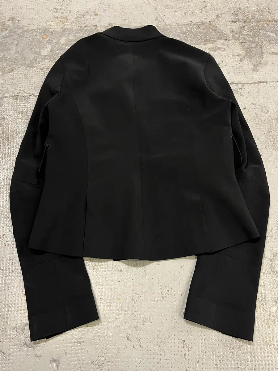 1990s Marithé + François Girbaud Oversized Collar Black Blazer rdvJvcj 6