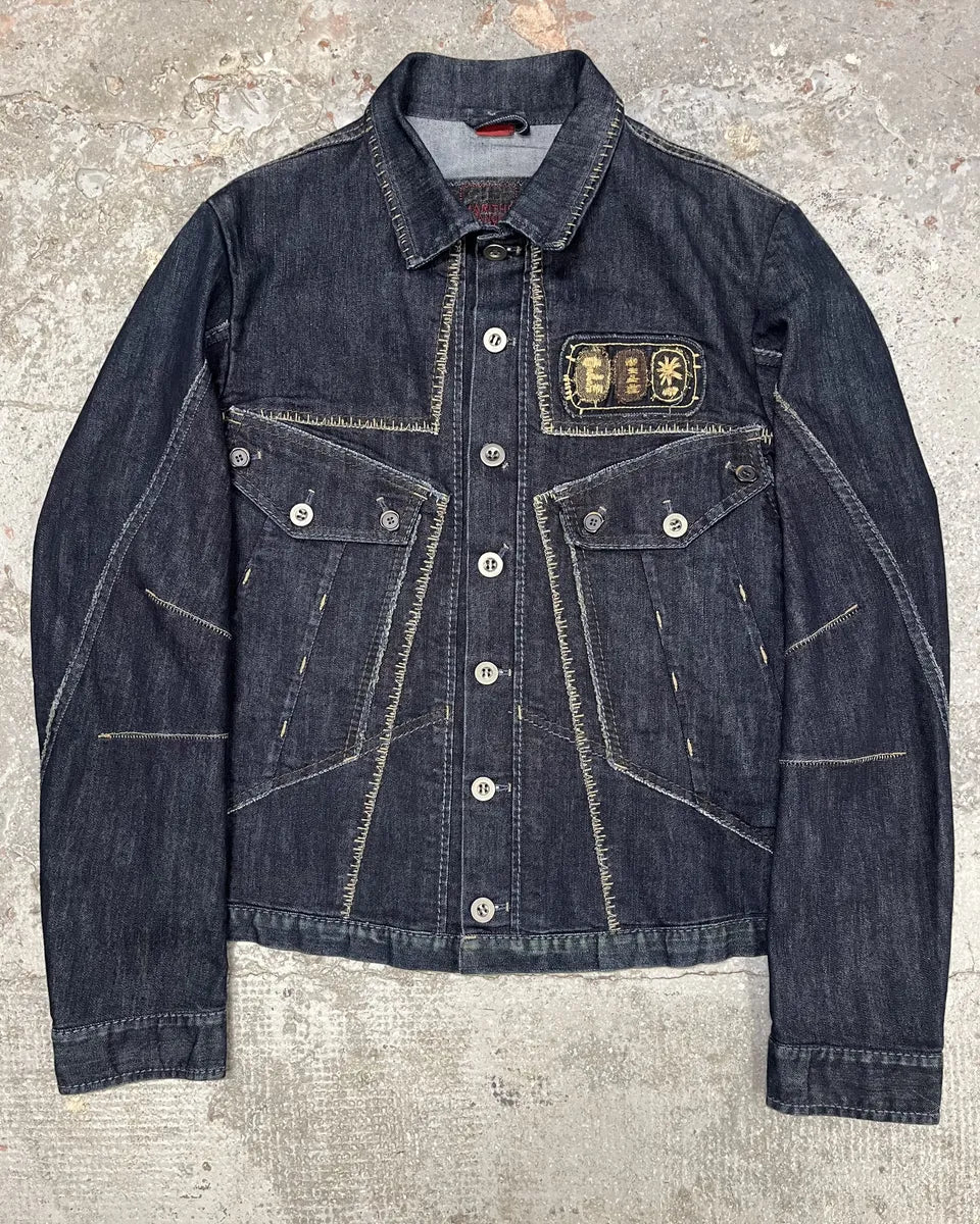 1990s Marithé + François Girbaud Patch Brut Denim Jacket (M/L) SYqtIhI 0