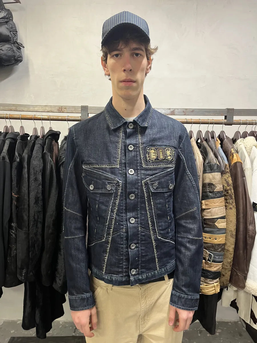 1990s Marithé + François Girbaud Patch Brut Denim Jacket (M/L) SYqtIhI 1