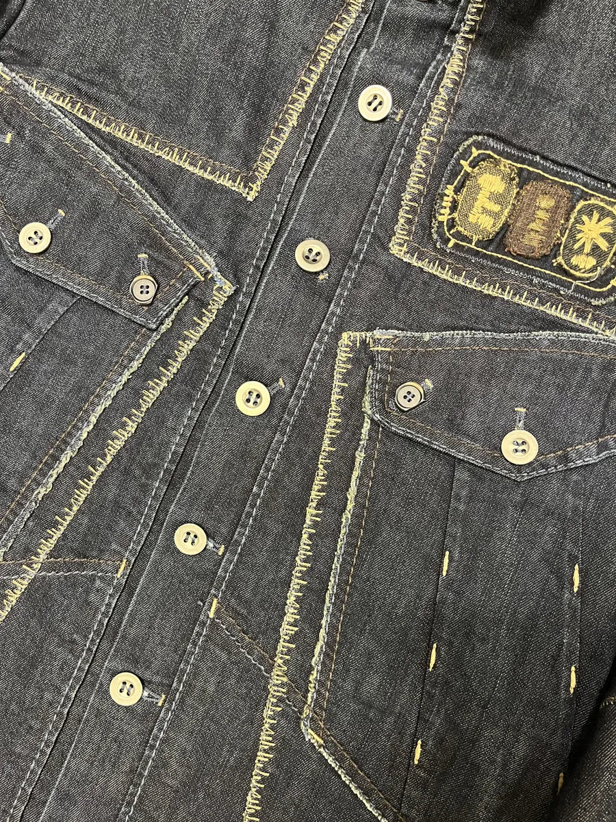 1990s Marithé + François Girbaud Patch Brut Denim Jacket (M/L) SYqtIhI 9