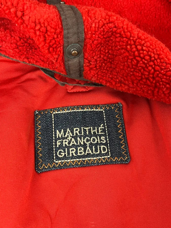 1990s Marithé + François Girbaud Red Fleece Embroidered Zip Jacket HQOELrU 10