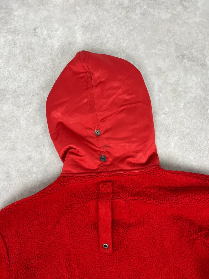 1990s Marithé + François Girbaud Red Fleece Embroidered Zip Jacket HQOELrU 6