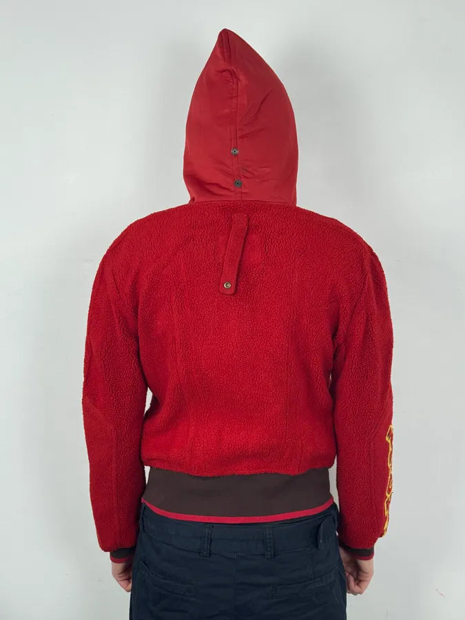 1990s Marithé + François Girbaud Red Fleece Embroidered Zip Jacket HQOELrU 2