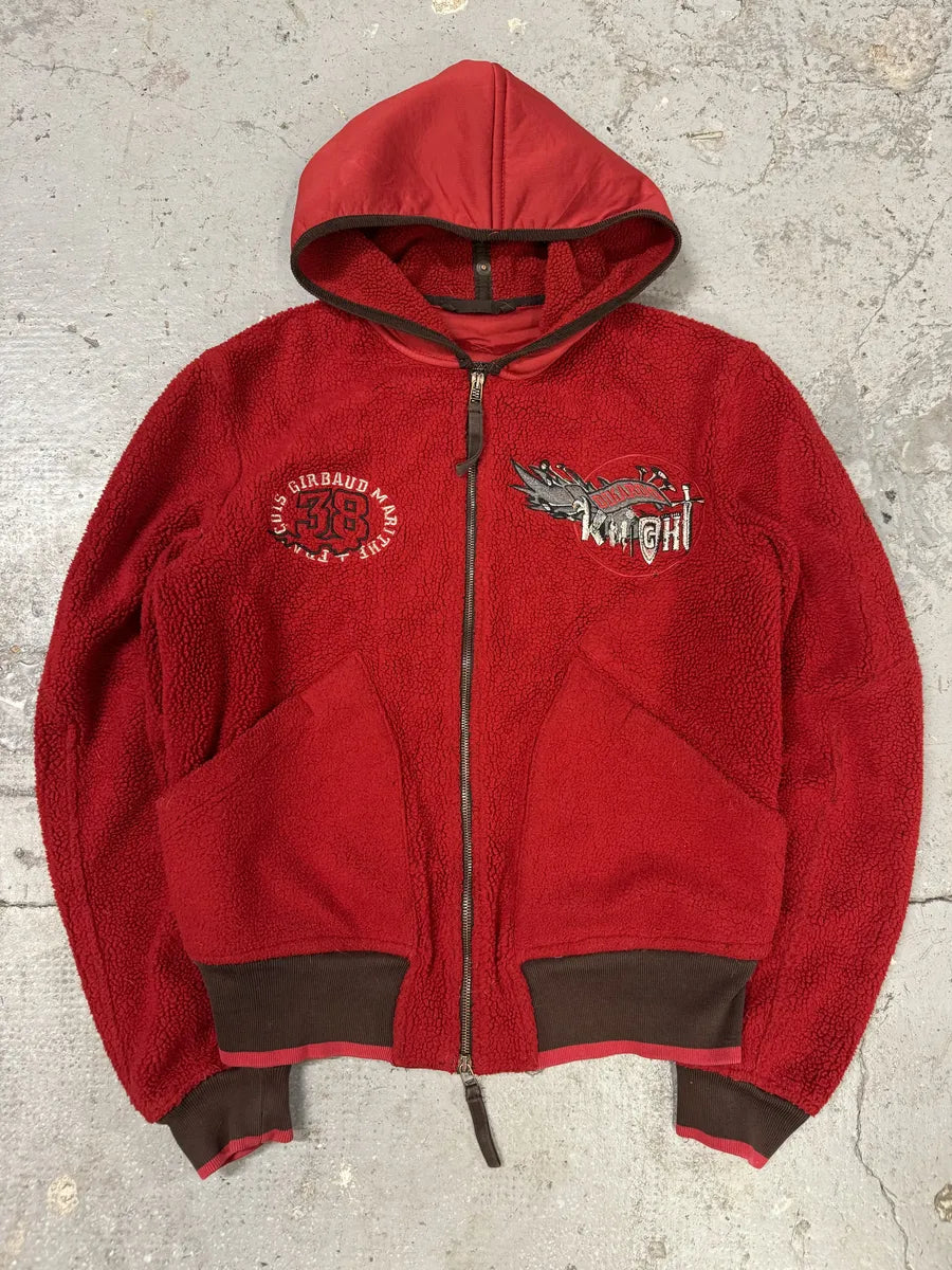 1990s Marithé + François Girbaud Red Fleece Sweatshirt kefLjMi 0