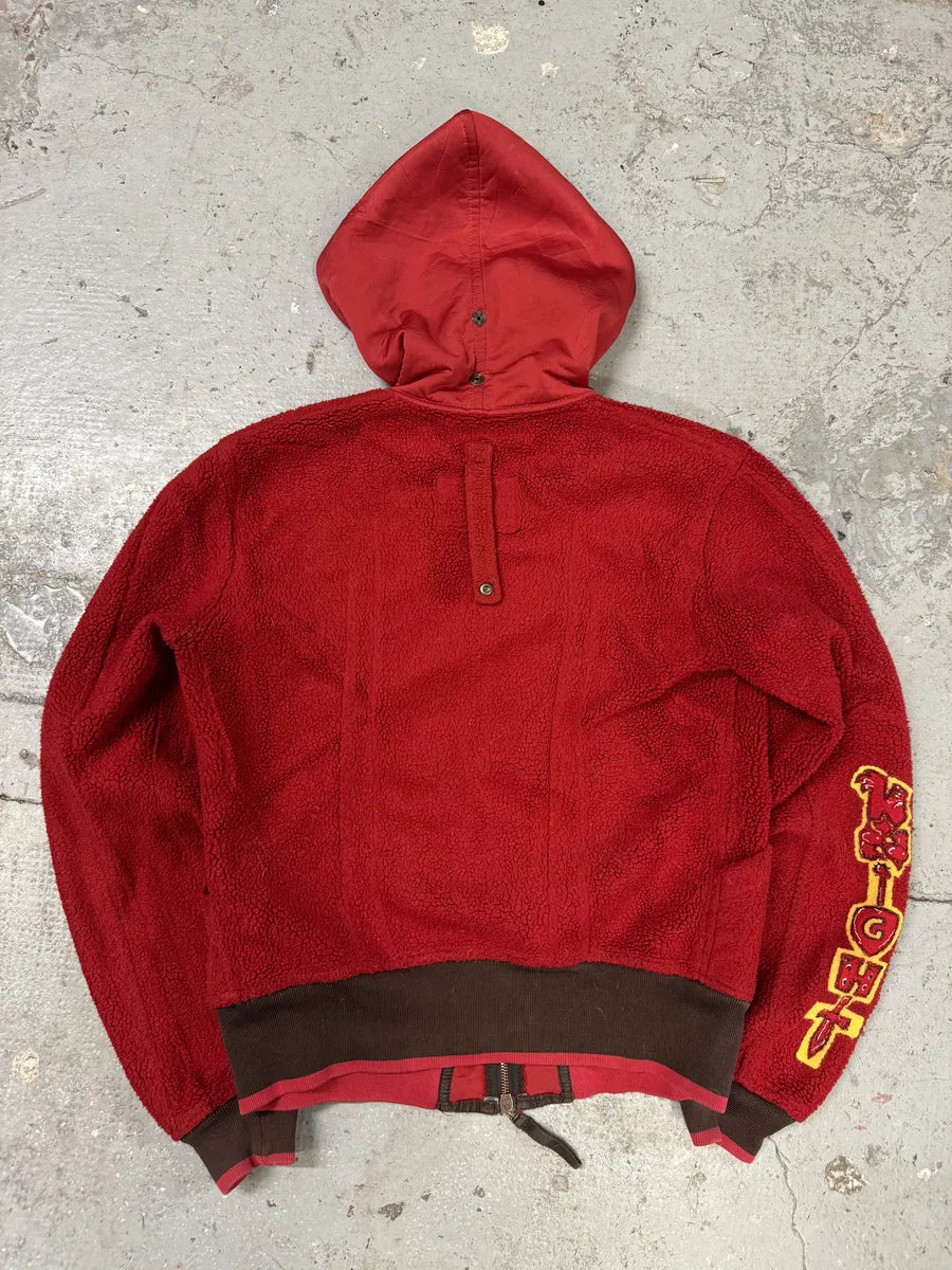 1990s Marithé + François Girbaud Red Fleece Sweatshirt kefLjMi 1
