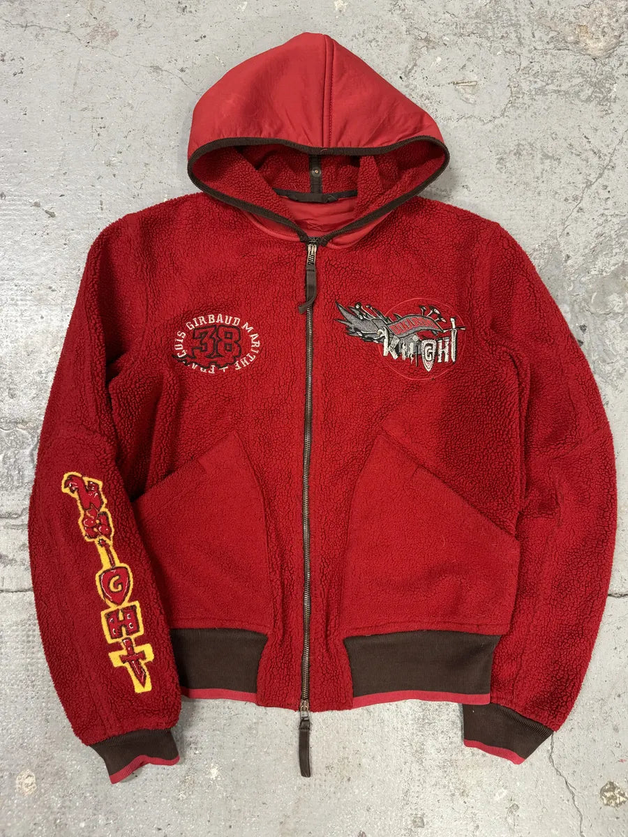 1990s Marithé + François Girbaud Red Fleece Sweatshirt kefLjMi 5