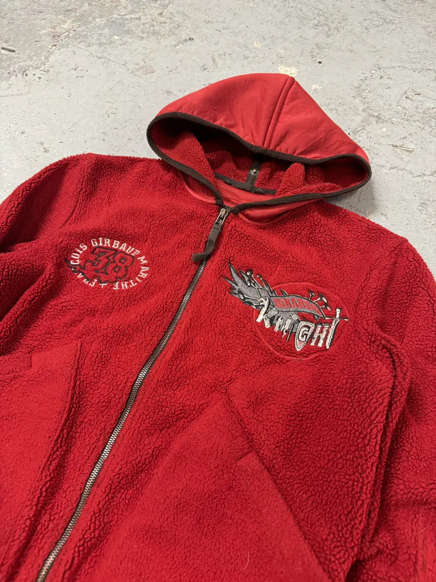 1990s Marithé + François Girbaud Red Fleece Sweatshirt kefLjMi 6