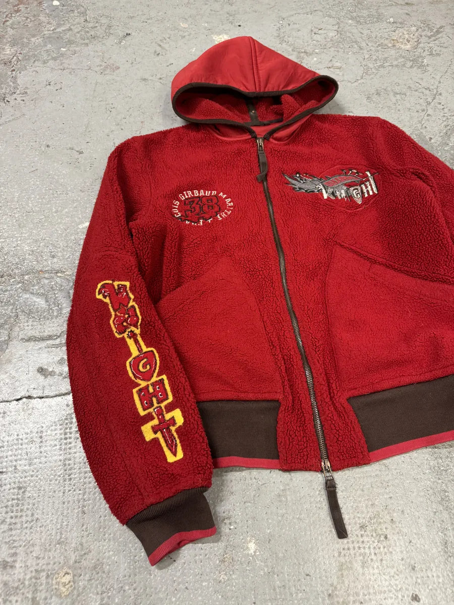 1990s Marithé + François Girbaud Red Fleece Sweatshirt kefLjMi 7