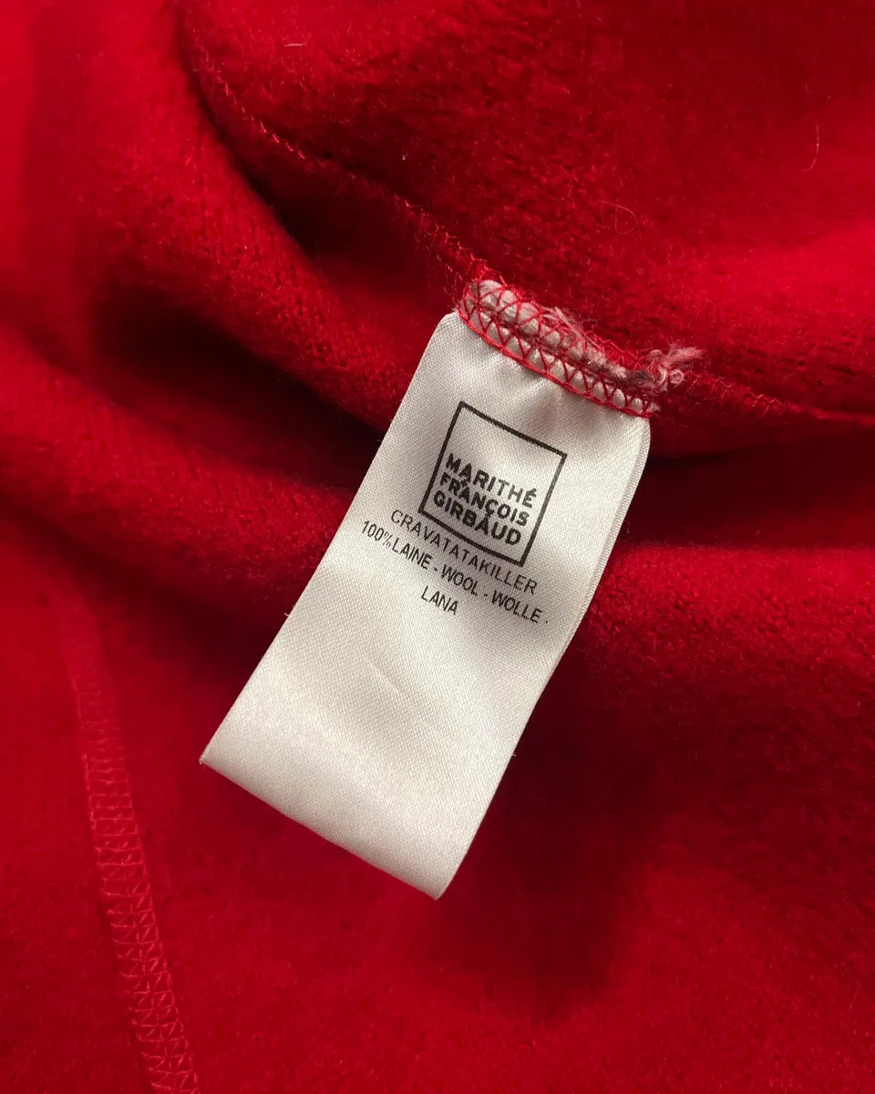 1990s Marithé + François Girbaud Red Wool Scalloped Collar Jacket chMRgkH 10