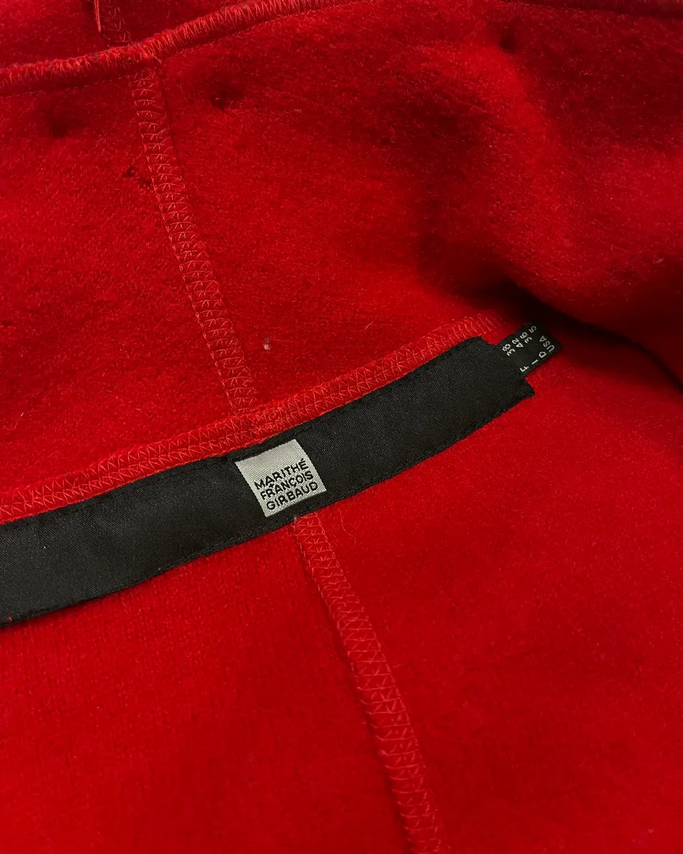 1990s Marithé + François Girbaud Red Wool Scalloped Collar Jacket chMRgkH 9